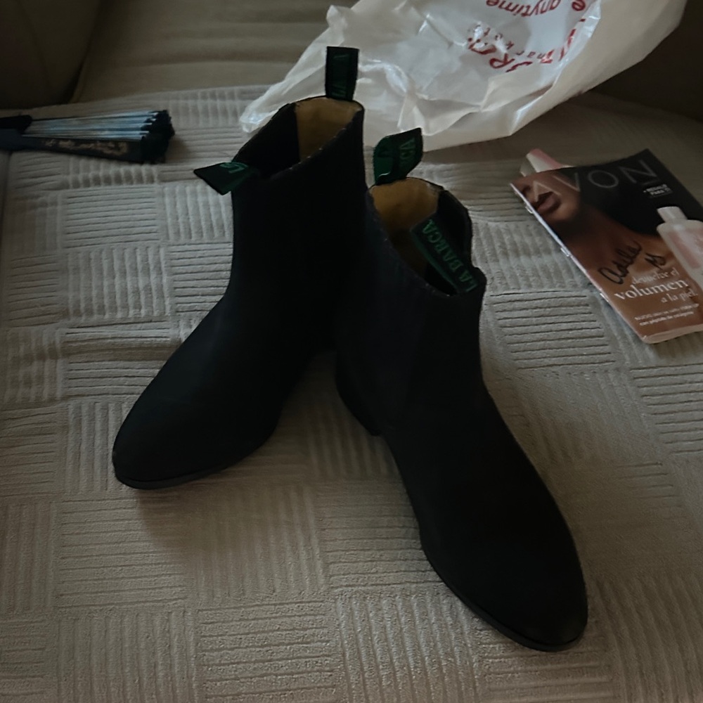 La Barca Men's Black Suede Boots men’s 10 Mexican Size 29